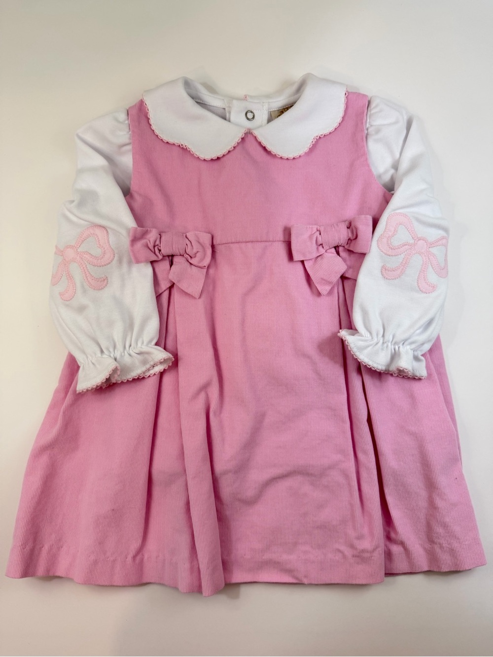 TBBC Emma’s Bow Sleeve Shirt 2T + Zuccini Pink Cord Dress 3T